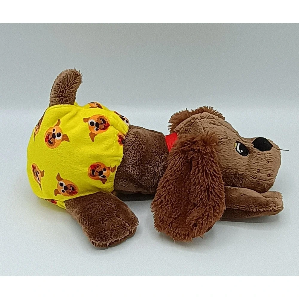 7" 2023 HASBRO Basic Fun DARK BROWN Plush Pound Puppies PUPPY w/ Diaper 7 - Picture 3 of 5